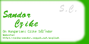 sandor czike business card